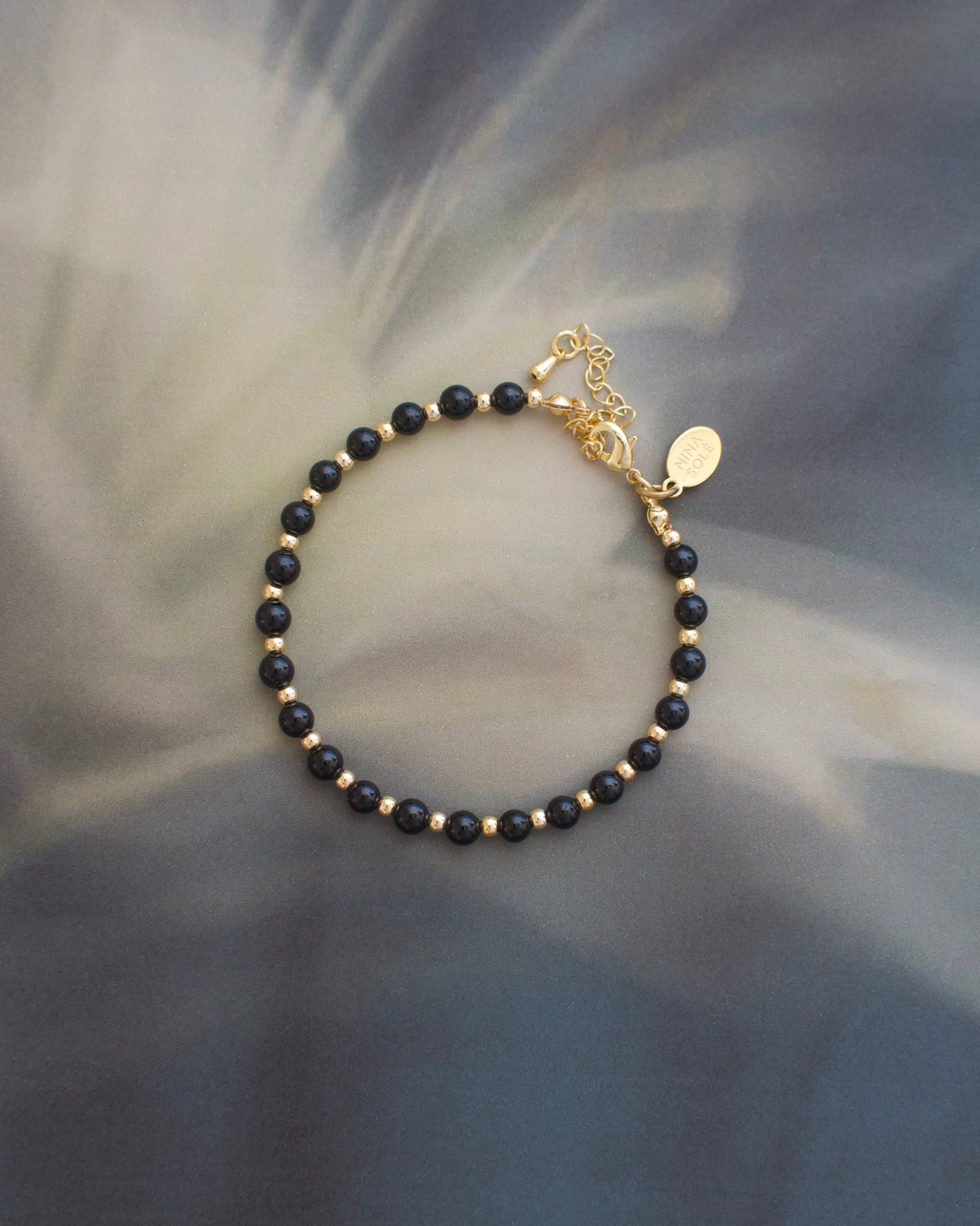 Pulsera Escudo - Obsidiana