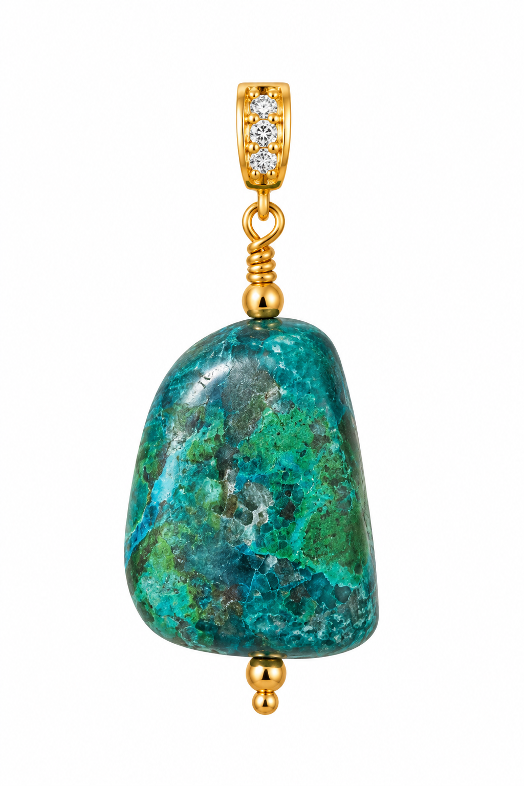 Cenote Tulum Amulet - Peruvian Chrysocolla