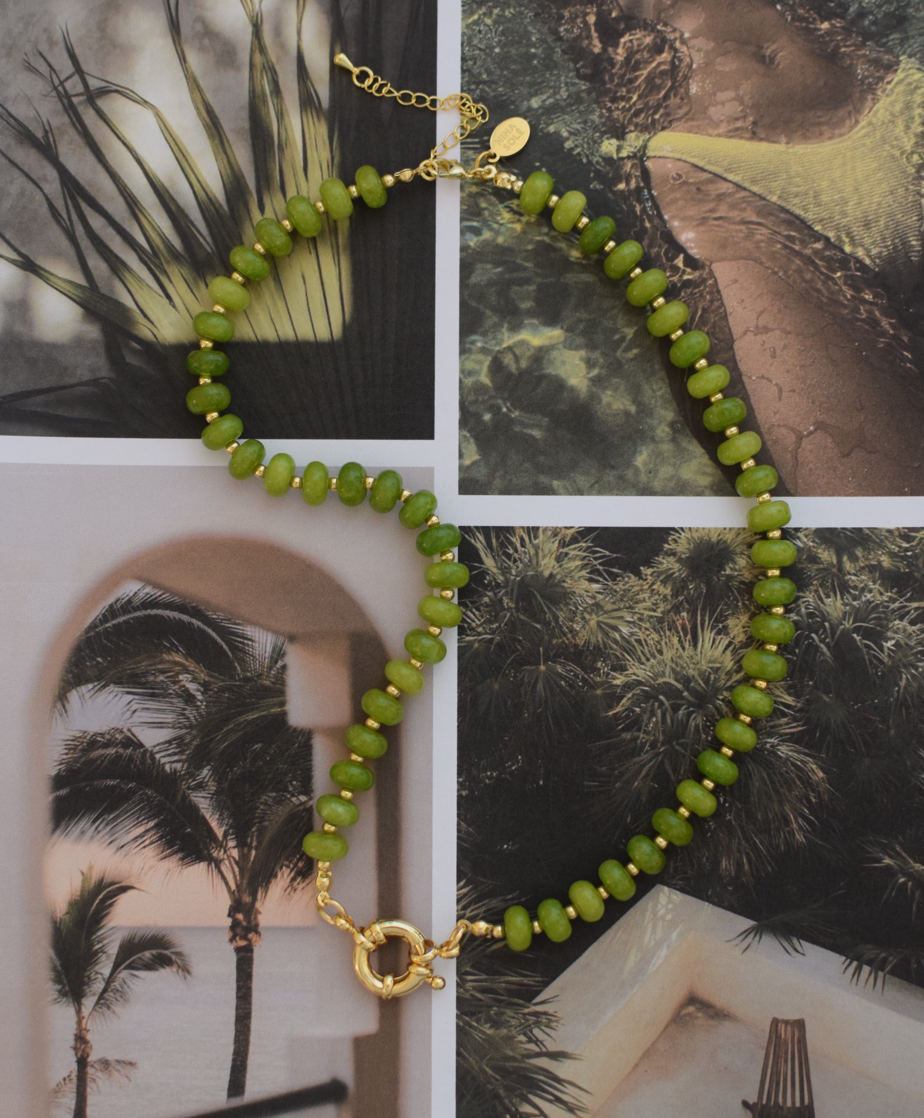 Olive Green Bali Necklace