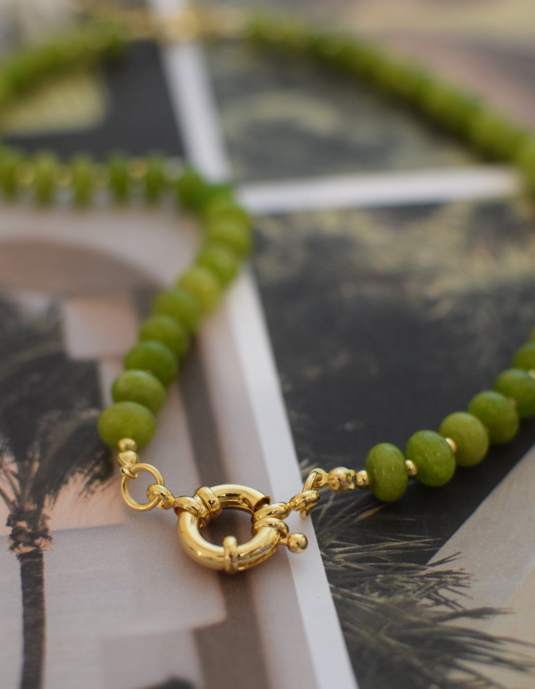Olive Green Bali Necklace