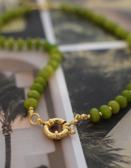 Olive Green Bali Necklace