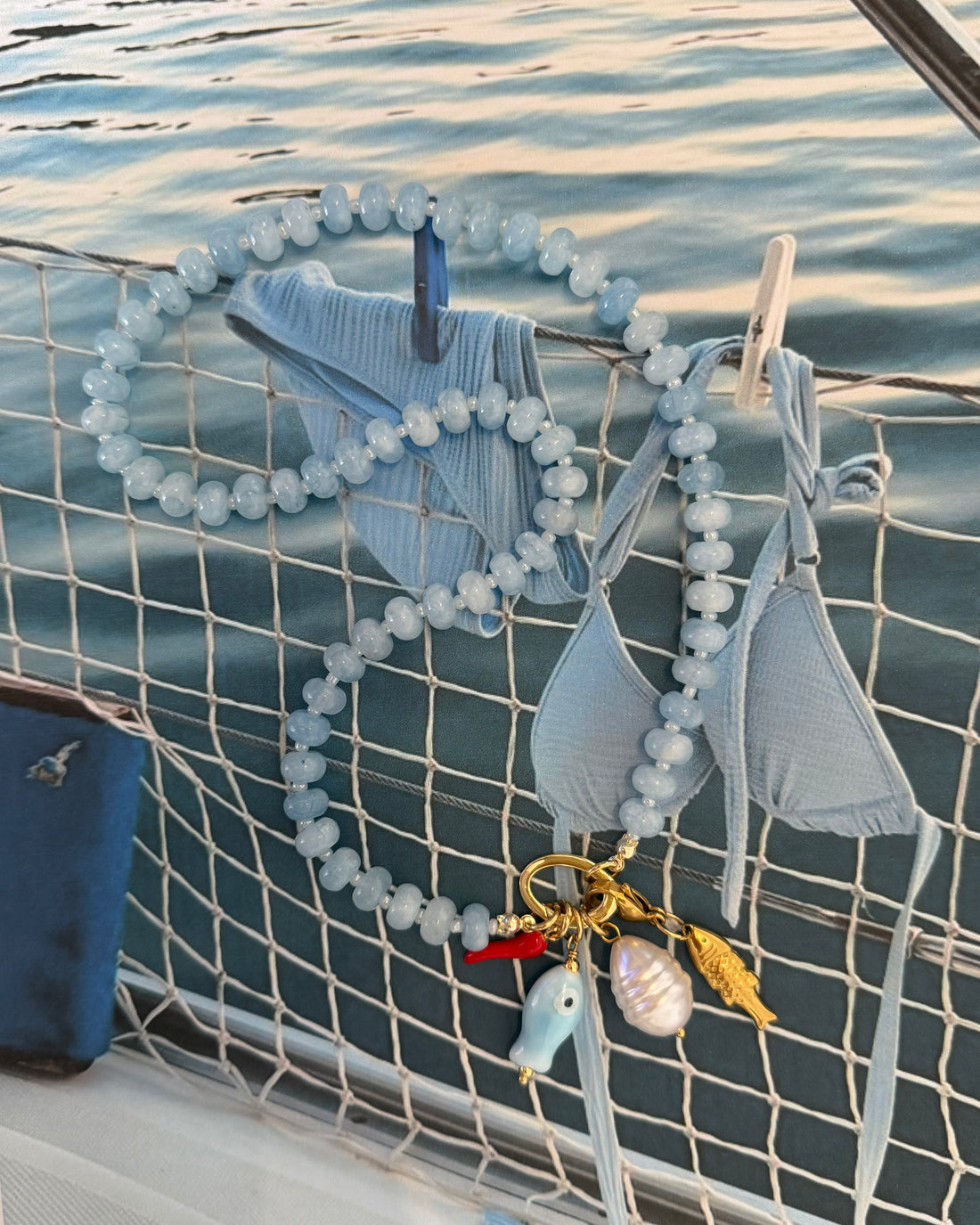 Steel Blue Sky Necklace