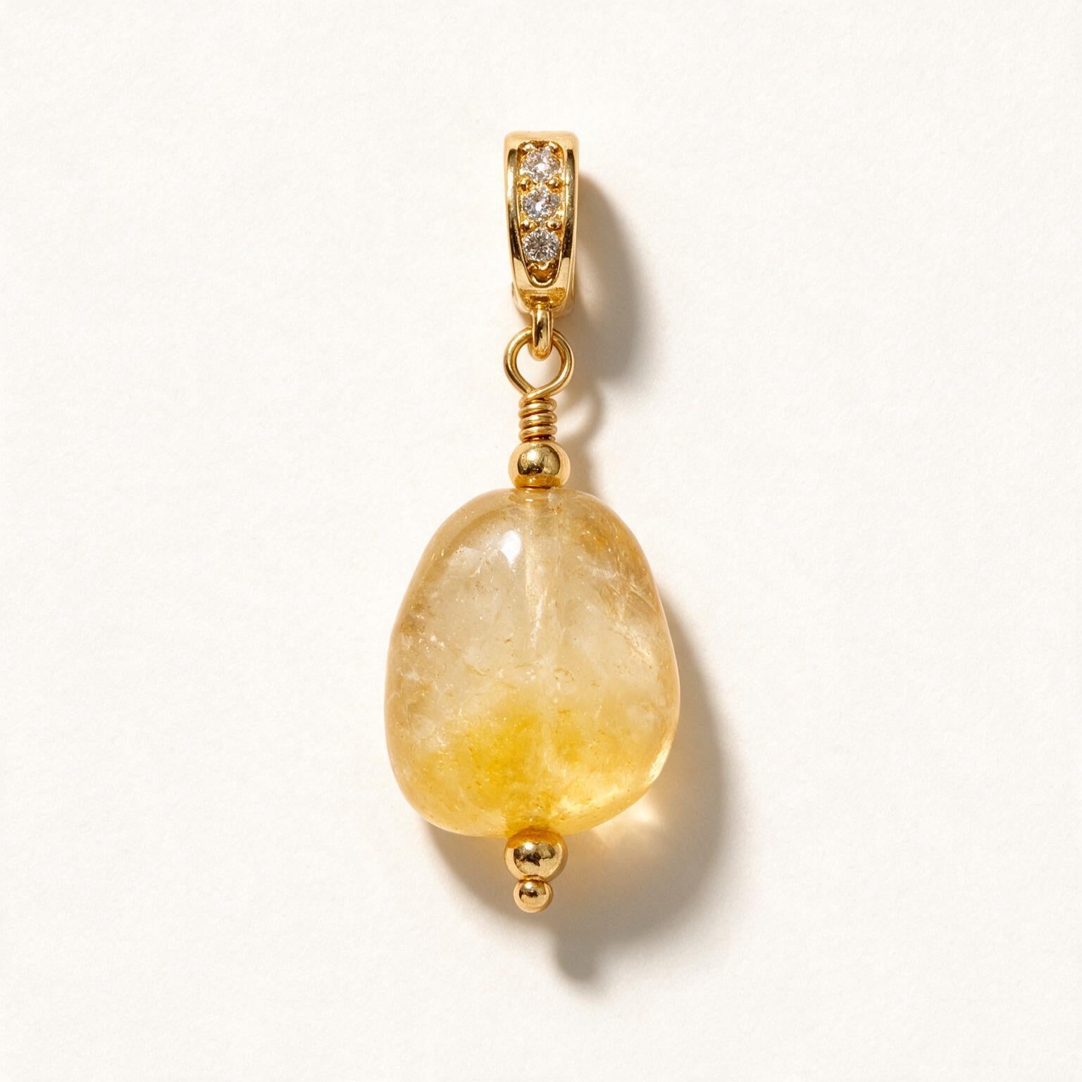 Golden Abundance Citrine Charm